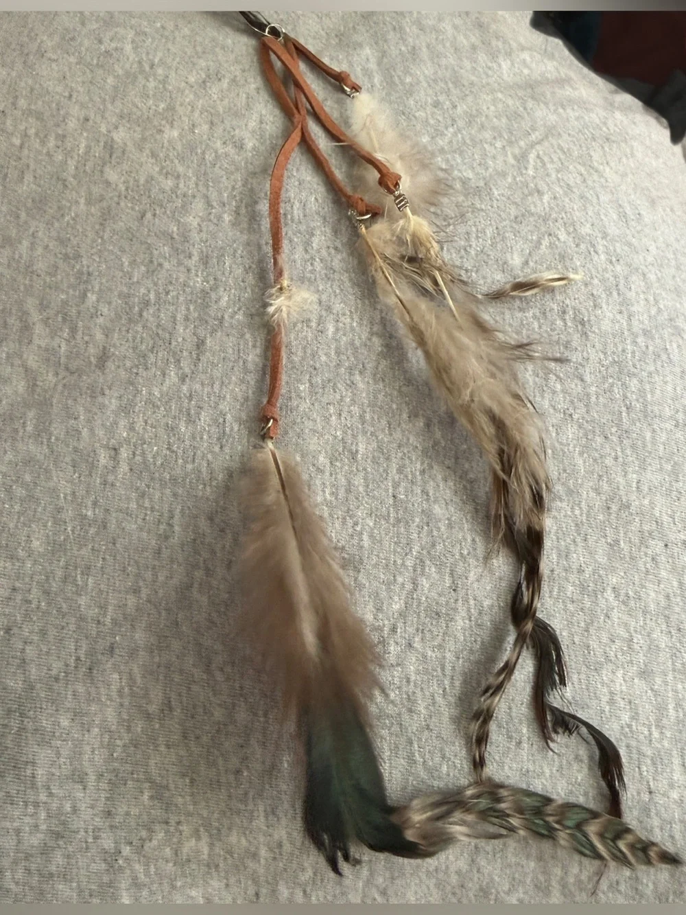 Brown Feather Hair Clip with Natural Feathers